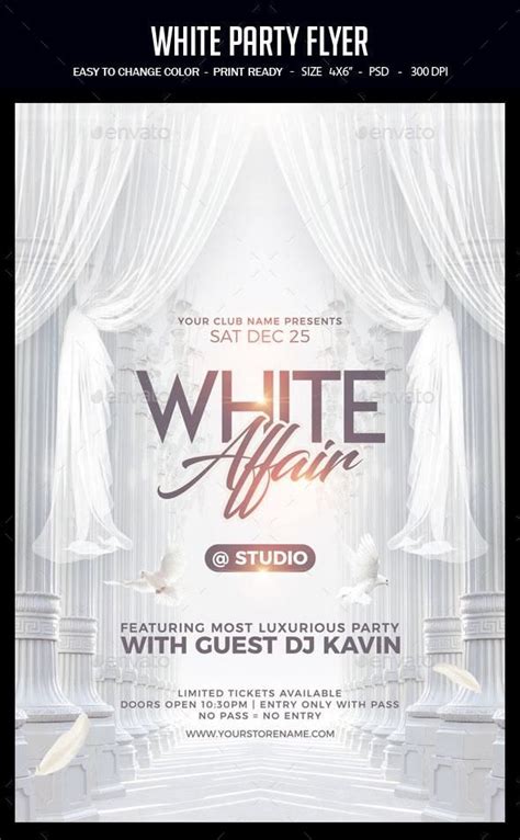 White Party | Party flyer, Flyer and poster design, Flyer