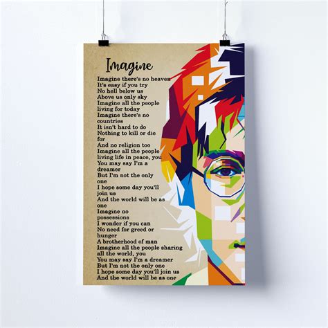 John Lennon Imagine Song Lyrics Digital Download Etsy - vrogue.co