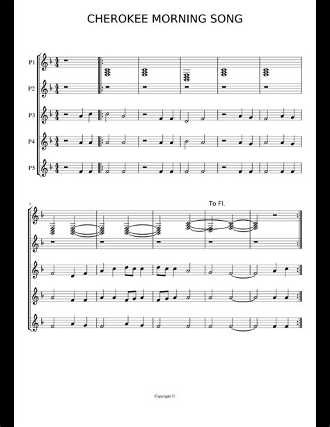 CHEROKEE MORNING SONG 2 flauto variato xml sheet music for Flute download free in PDF or MIDI