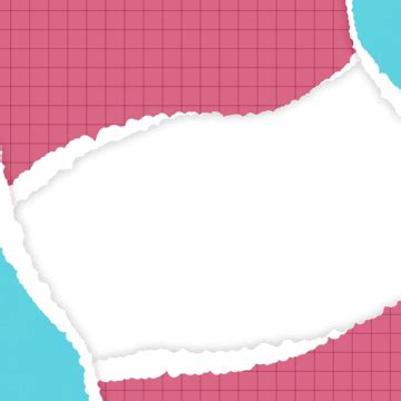 torn piece of paper on pink and blue background