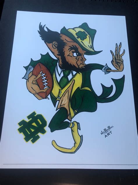 Notre Dame Fighting Irish 8.5 X 11 Print - Etsy