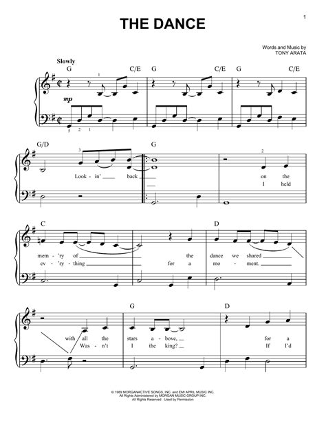 The Dance sheet music by Garth Brooks (Easy Piano – 155267)