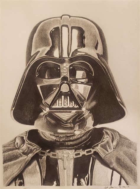 Took a stab at drawing one of my favorite characters, Darth Vader : r/StarWars