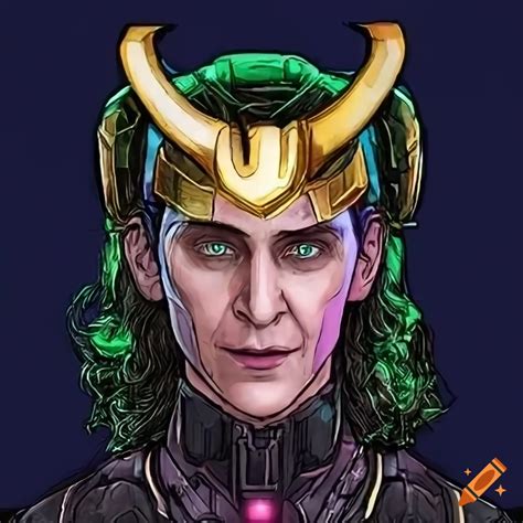 Cyberpunk version of loki's face