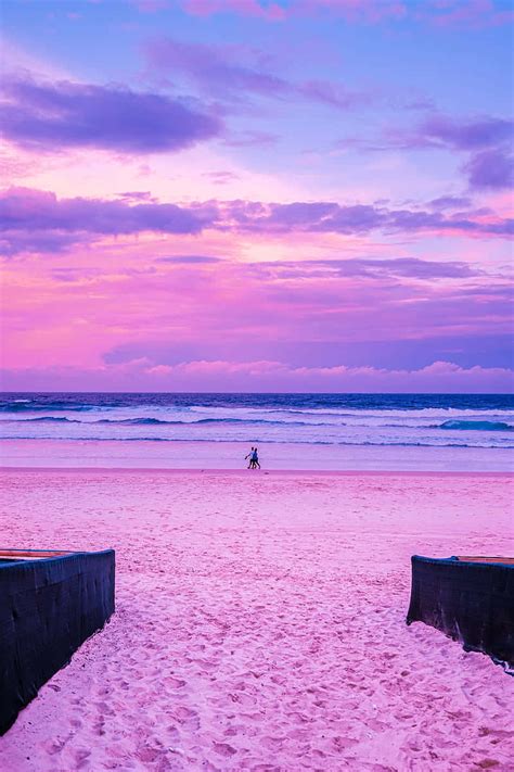 Download Relax in the tranquility of a pink beach. Wallpaper ...