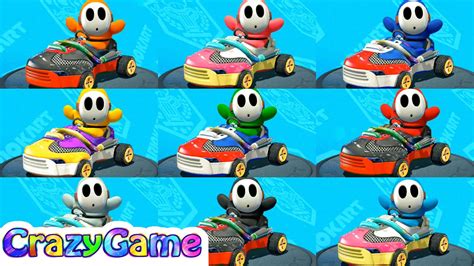 Mario Kart 8 Deluxe All Shy Guy Color Characters Gameplay (マリオカート8 デラックス) - YouTube