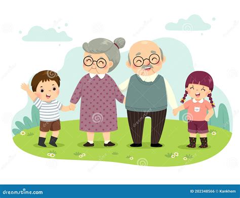 Grandchildren Cartoon Vector | CartoonDealer.com #73658519