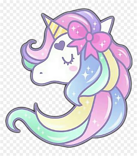 Unicorn Kawaii Cute Rainbow Clipart - Draw-thevirtual