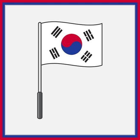 Premium Vector | South korea flag cartoon vector illustration flag of south korea flat icon outline