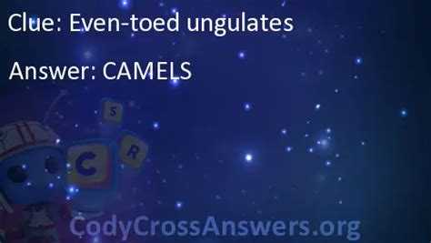 Even-toed ungulates Answers - CodyCrossAnswers.org