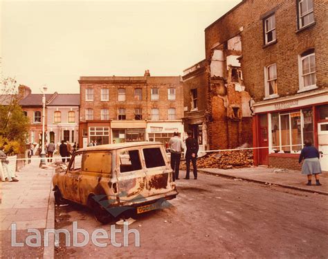 BRIXTON RIOTS DAMAGE, EFFRA PARADE, BRIXTON - LandmarkLandmark