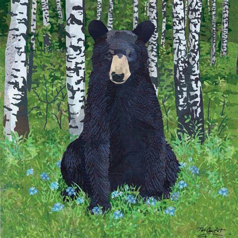 Black Bear in Birches Wall Art - Two Can Art Store