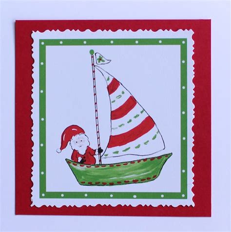 Sailboat Santa Christmas Cards | Etsy