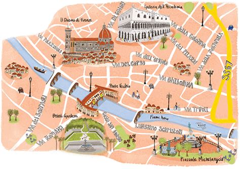 Florencia. Italia. by Naomi Skinner | Illustrated map, Florence map, Florence city map