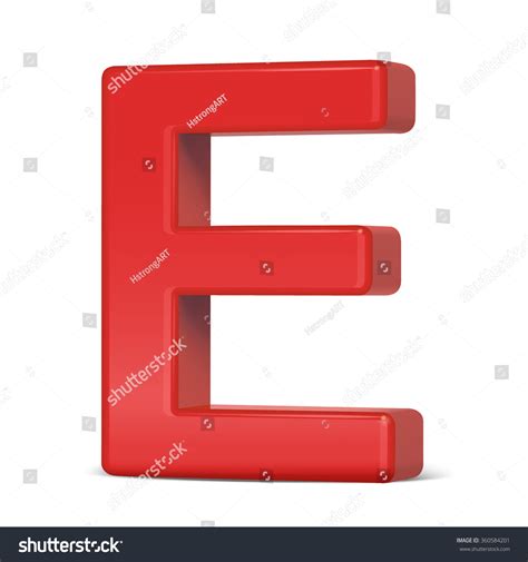 3d Plastic Red Letter E Isolated Stock Vector (Royalty Free) 360584201 ...