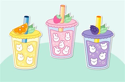 Premium Vector | Cute Anime Drinks