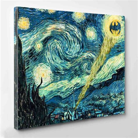 Batman Starry Night Canvas Print by PeriodDesign on Etsy Gogh The Starry Night, Starry Night ...