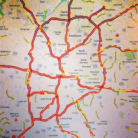 Atlanta traffic map - Map of Atlanta traffic (United States of America)