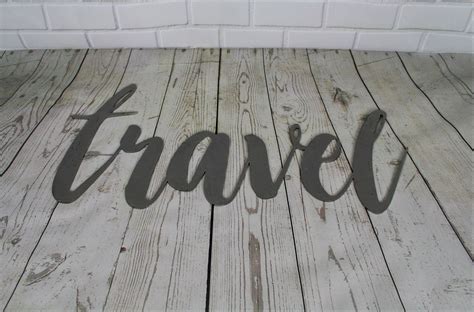 travel script, travel metal sign, metal word art, explore travel ...