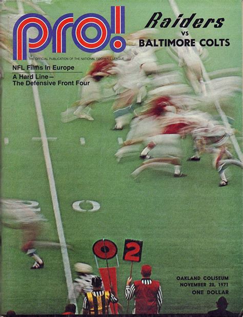 NFL Program: Oakland Raiders vs. Baltimore Colts (November 28, 1971 ...