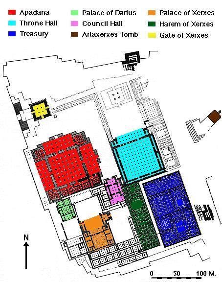 Plan Of Persepolis Terrace – Photo Map Plan of the terrace of ...