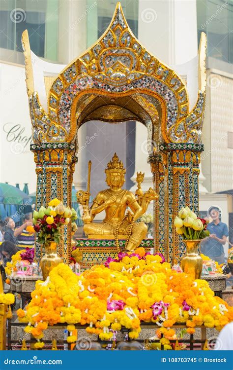 Bangkok, Thailand - January 27, 2018 : the Erawan Shrine in Bangkok ...