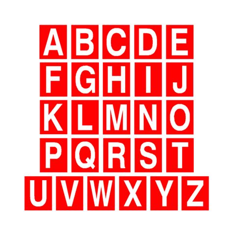 Red Alphabet Letter Sticker Pack | Safety-Label.co.uk