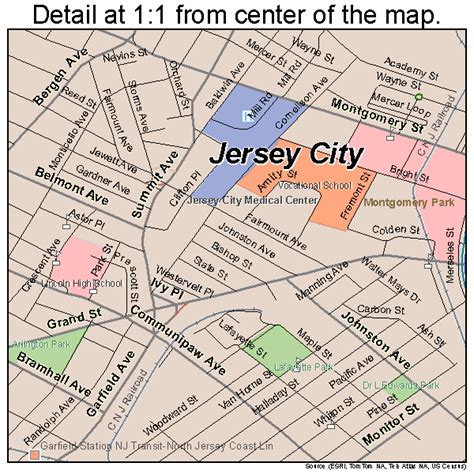 Jersey City New Jersey Street Map 3436000