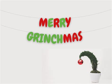 Merry Grinchmas Christmas Banner Christmas Party Banner - Etsy