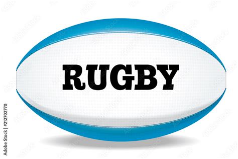 Rugby ball (official ball white) | Illustration of rugby ball (sideways ...