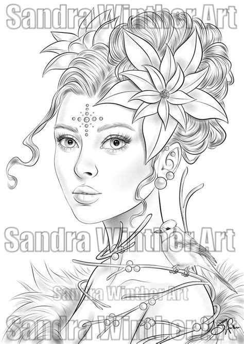 People Coloring Pages, Fairy Coloring Pages, Adult Coloring Book Pages, Coloring Book Art, Free ...