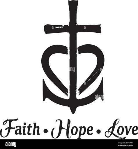 Faith hope love symbols anchor Black and White Stock Photos & Images - Alamy