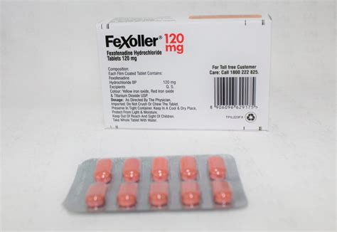 Fexofenadine Hcl Tablet 120mg manufacturers India, Suppliers