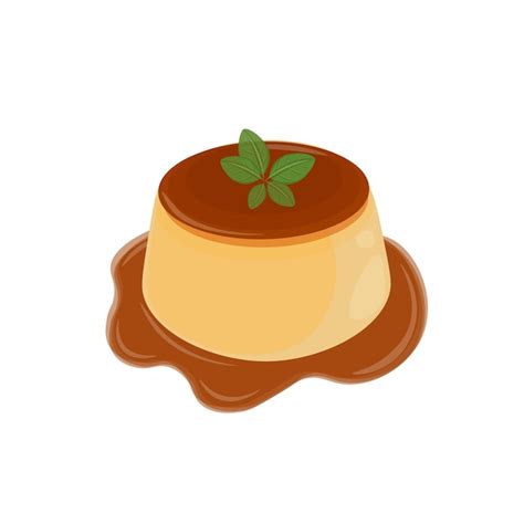 Premium Vector | Logo illustration of purin japanese custard pudding with caramel sauce