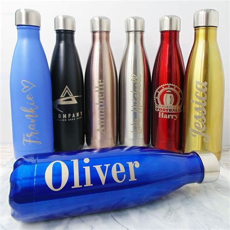 Personalised Stainless Steel Water Bottles 500Ml Engraved Name Or Logo | Water Bottle | The ...