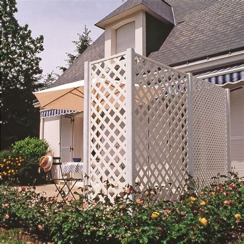 Veranda 4 ft. x 8 ft. White Garden Diamond Vinyl Lattice 73004026 - The ...