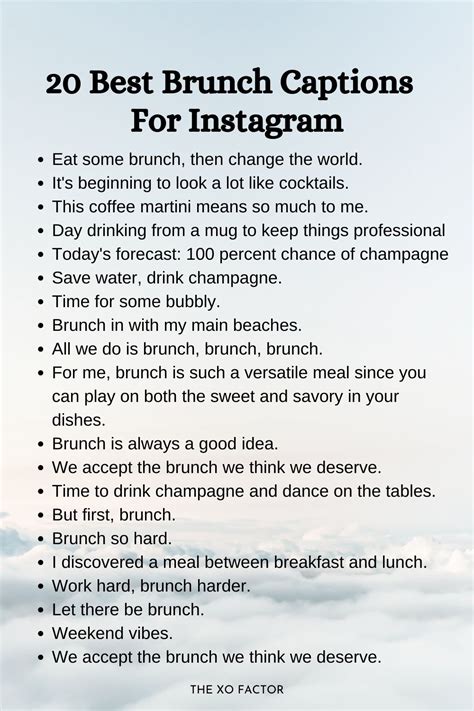 80 Best Brunch Captions For Instagram - The XO Factor