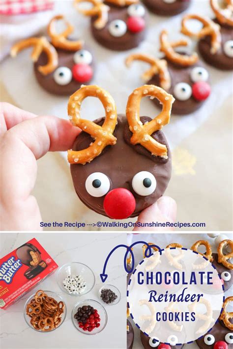 Chocolate Reindeer Cookies - Walking On Sunshine Recipes