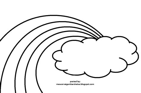 Mewarnai Gambar: Mewarnai Gambar Sketsa Pelangi 1