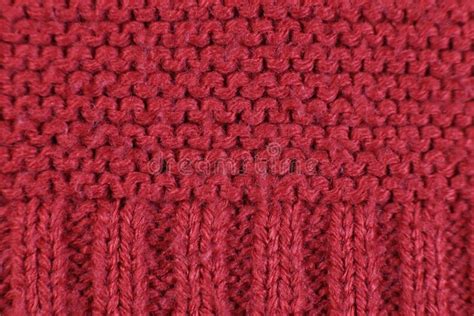 Red Knitted Fabric Texture Background Stock Image - Image of sweater ...