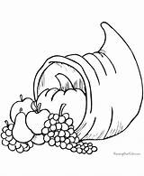 Printable Thanksgiving coloring Pages  Cornucopia sketch template