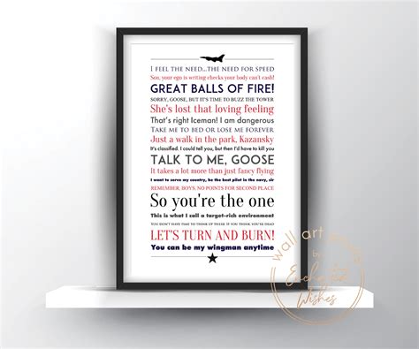 Top Gun Quotes Print - Wall Art