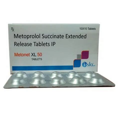 Metoprolol Succinate Extended Release Tablets IP, Packaging Type: Box, 50mg at Rs 45/box in Solan