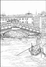 Gondolas In Venice Italy Coloring Page Sketch sketch template