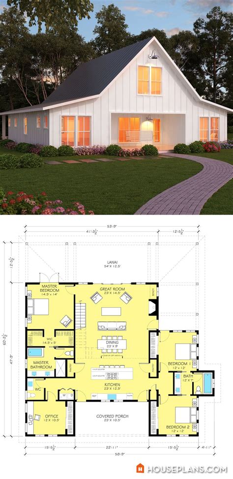 Farmhouse Style House Plan - 3 Beds 2.5 Baths 2720 Sq/Ft Plan #888-13 | House plans, Small house ...