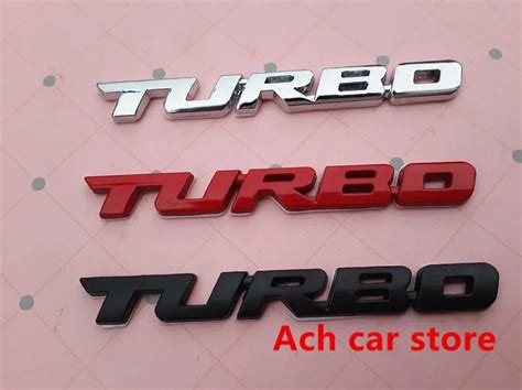 10pcs TURBO logo Car Emblem Badge Rear Trunk Decal Sticker Auto accessories Free shipping-in Car ...