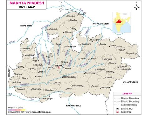 Buy Madhya Pradesh River Map online | Map, World political map, Australia map