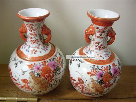 Antique Pair Of Japanese Kutani Vases.