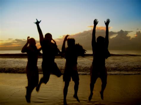 Free photo: Jumping on the beach - Beach, Con0307, Happy - Free Download - Jooinn