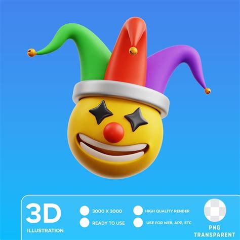 Premium PSD | Psd clown emoji 3d illustration